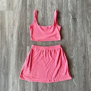 Reformation Pink Skirt Set